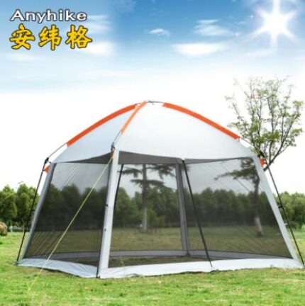 High Quality Single Layer 5-8 Person Family Party Gardon Beach Camping Tent Gazebo Sun Shelter Pergola Mosquito Net 2 Colors