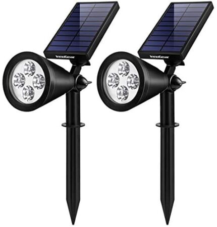 InnoGear Solar Lights Outdoor, Upgraded Waterproof Solar Powered Landscape Spotlights 2-in-1 Wall Light Decorative Lighting Auto On/Off for Pathway Garden Patio Yard Driveway Pool, Pack of 2 (White)